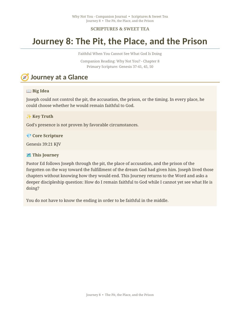 Journey 8: The Pit, the Place, and the Prison page 1